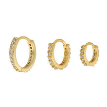 Load image into Gallery viewer, Plain Crystal Huggie hoop earrings
