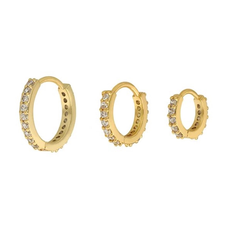 Plain Crystal Huggie hoop earrings