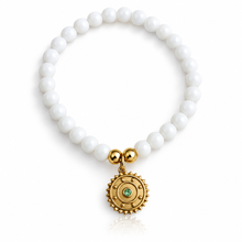 Load image into Gallery viewer, Sun and crystal white glass beaded bracelet
