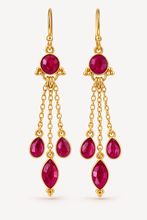 Load image into Gallery viewer, Isha Dainty Gemstone Chain Drop Earrings
