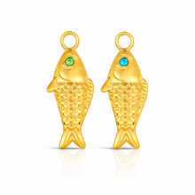 Load image into Gallery viewer, 26mm Fish pendant charm with crystal eye
