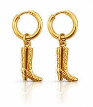 Load image into Gallery viewer, Cowboy boots Stainless Steel Huggie Hoop Earrings
