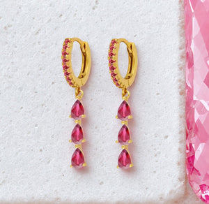Crystal Coloured drop huggies