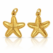 Load image into Gallery viewer, Midi Gold Starfish pendant charms - 3 styles
