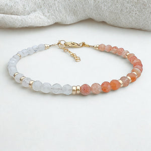 Gemstone and 14k Gold Filled Dainty Bracelet