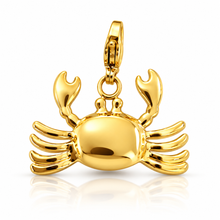 Load image into Gallery viewer, Gold Crab charm pendant - 2 sizes
