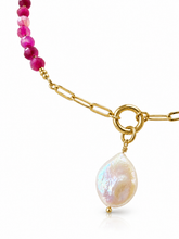 Load image into Gallery viewer, Pink Agate and Freshwater Pearl OOAK necklace
