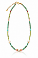 Load image into Gallery viewer, Colourful Miyuki seed and freshwater pearl beaded necklace
