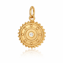 Load image into Gallery viewer, Gold Crystal sun disc charm - 4 colours

