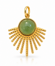 Load image into Gallery viewer, Natural Stone Sunburst Charm Pendant
