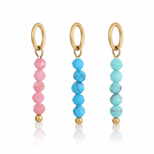 Load image into Gallery viewer, 5 bead round gemstone charms - 3 colours
