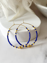 Load image into Gallery viewer, Miyuki Beaded Stainless Steel 40mm Hoop Earrings
