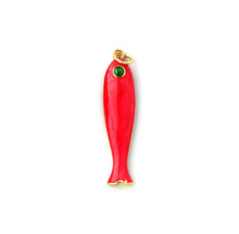 Load image into Gallery viewer, Enamelled fish pendant charms
