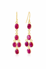 Load image into Gallery viewer, Ira Chandelier 5 gem cascading Earrings
