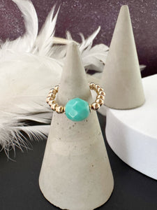 Glass Beaded Stretch Ring - various
