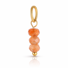 Load image into Gallery viewer, 3 stone beaded gemstone charms - 7 colours
