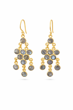 Load image into Gallery viewer, Inika Chandelier 10 gem cascading Earrings
