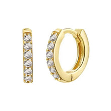 Load image into Gallery viewer, Crystal Coloured Stone Plain Huggie hoop earrings
