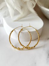 Load image into Gallery viewer, Miyuki Beaded Stainless Steel 40mm Hoop Earrings
