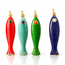 Load image into Gallery viewer, Enamelled fish pendant charms
