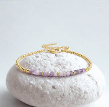 Load image into Gallery viewer, Delicate gemstone and gold stainless steel bracelets - various
