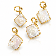 Load image into Gallery viewer, Diamond shaped Freshwater pearl charm

