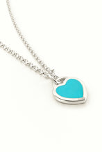 Load image into Gallery viewer, Turquoise Blue /Baby Pink Heart Sterling Silver Necklace
