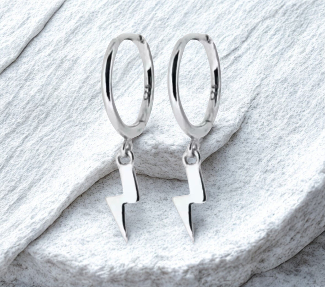 Lightning Bolt huggie hoop earrings