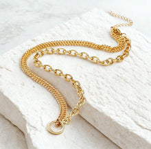 Load image into Gallery viewer, Crystal Charm Stainless Steel double row necklace
