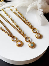 Load image into Gallery viewer, Crystal Charm Stainless Steel double row necklace
