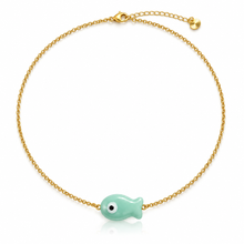 Load image into Gallery viewer, Enamelled Fish Gold Chain Necklace - 11 colours
