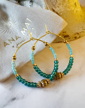 Load image into Gallery viewer, Miyuki Beaded Stainless Steel 30mm Hoop Earrings
