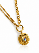 Load image into Gallery viewer, Crystal Charm Stainless Steel double row necklace
