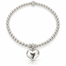 Load image into Gallery viewer, 14mm Puff Heart Charm Bead Bracelet
