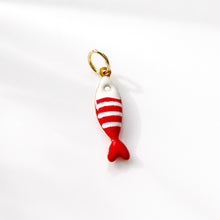 Load image into Gallery viewer, Mini colourful stripy fish charm - 14 colours
