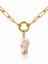 Load image into Gallery viewer, Strawberry Quartz and Freshwater Pearl 20” OOAK necklace
