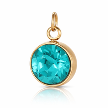 Load image into Gallery viewer, Chunky Crystal Gem Stainless Steel round charm
