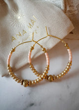 Load image into Gallery viewer, Miyuki Beaded Stainless Steel 30mm Hoop Earrings
