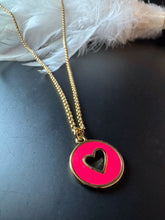 Load image into Gallery viewer, Gold Boho Heart Enamel Pendant Necklace
