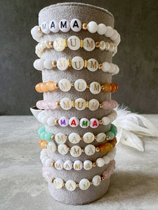 Semi Precious Stone “Mama” “Mum” Bracelets