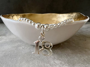 Sterling Silver 18th Birthday charm bracelet