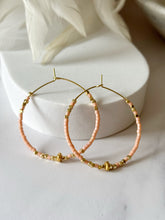 Load image into Gallery viewer, Miyuki Beaded Stainless Steel 40mm Hoop Earrings
