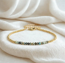 Load image into Gallery viewer, Delicate gemstone and gold stainless steel bracelets - various
