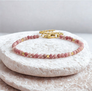Gemstone stainless steel bracelets - various