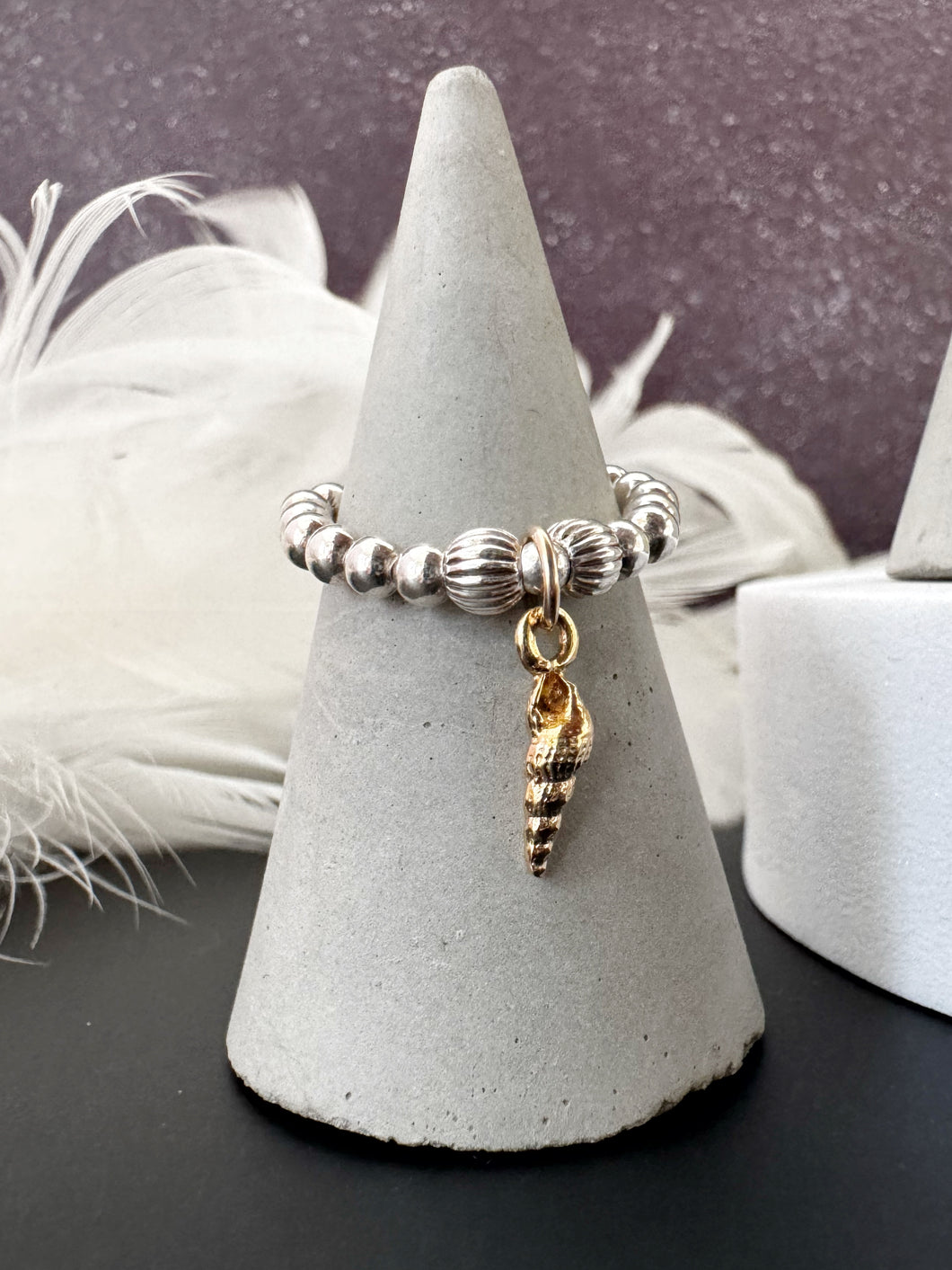Seashell Charm Ring