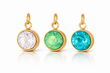 Load image into Gallery viewer, Chunky Crystal Gem Stainless Steel round charm
