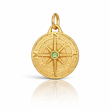 Load image into Gallery viewer, Gold Compass Charms with a crystal centre - 4 colours
