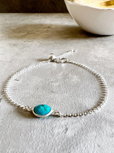 Gemstone Adjustable Slider Chain Bracelet