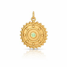 Load image into Gallery viewer, Gold Crystal sun disc charm - 4 colours
