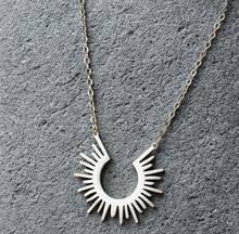 Load image into Gallery viewer, Sunburst Gold &amp; Silver Stainless Steel Necklace
